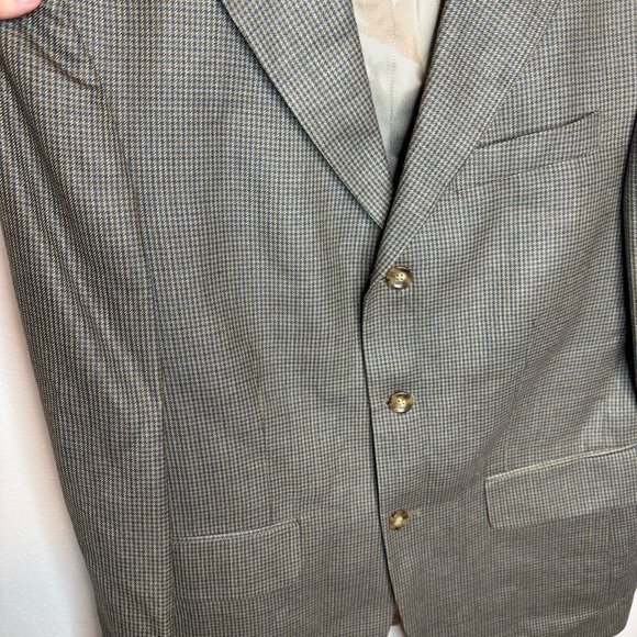 Oscar De La Renta Blazer Suit Jacket Button Front Plaid Printed Silk Wool Blend - Picture 9 of 14